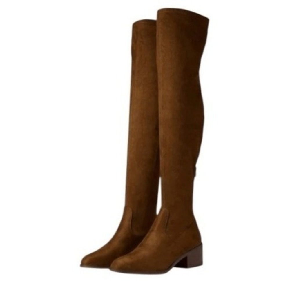 Steve Madden Georgette Over The Knee Boots Cognac Brown Suede Leather 6.5